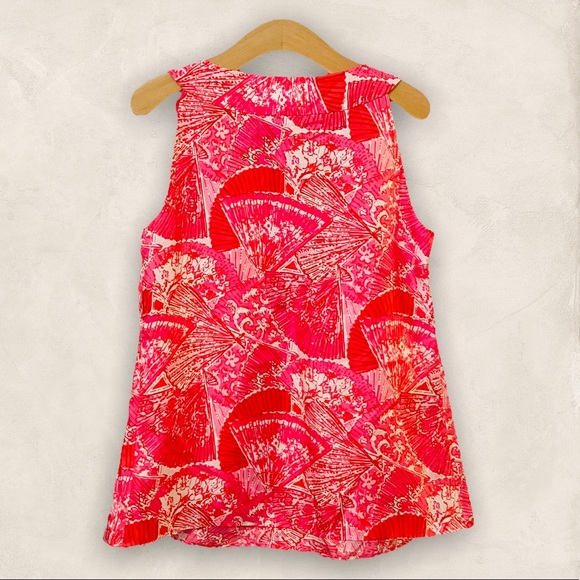 NWT Lilly Pulitzer Rylan Silk Punch Pink Printed Sleeveless Top - Picture 3 of 10